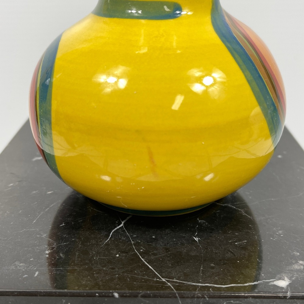 Gail Pittman Handpainted Vase USA Multicolor Glazed Pottery 7" Art Deco Style - Picture 7 of 7